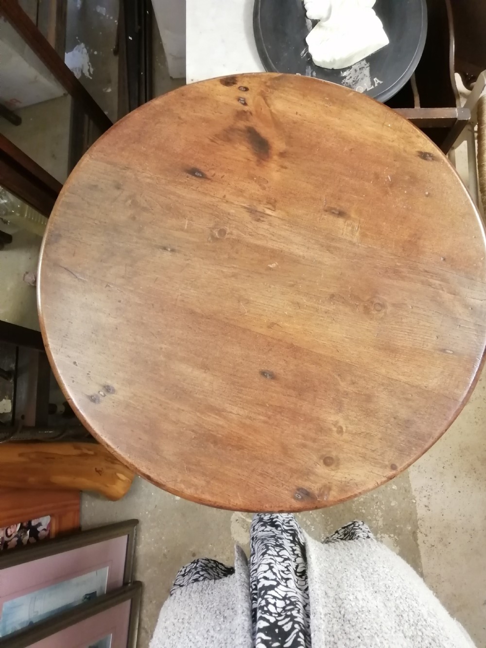 19c pine cricket table View II