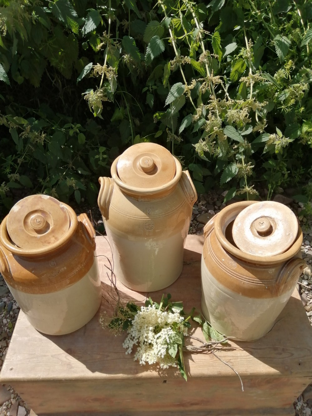3 Victorian stoneware storage jars  View VI