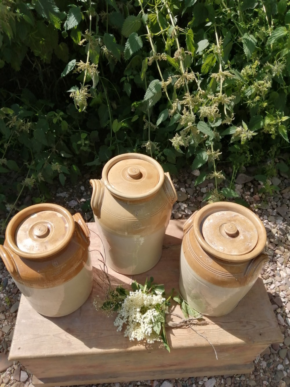 3 Victorian stoneware storage jars  View VIII
