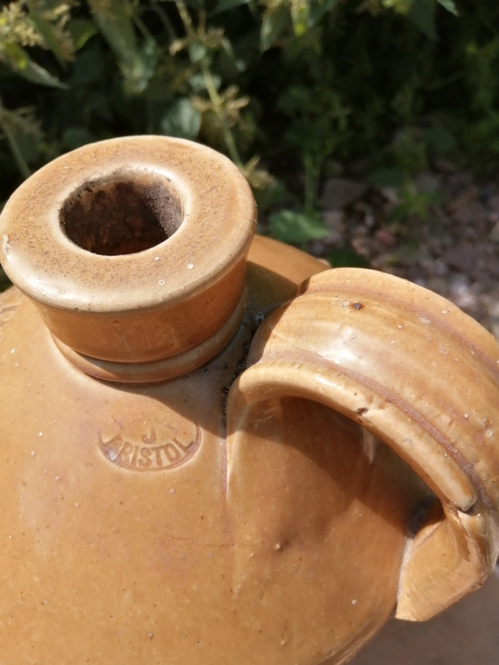 2 Devon stoneware Victorian wine or spirit jugs View IV