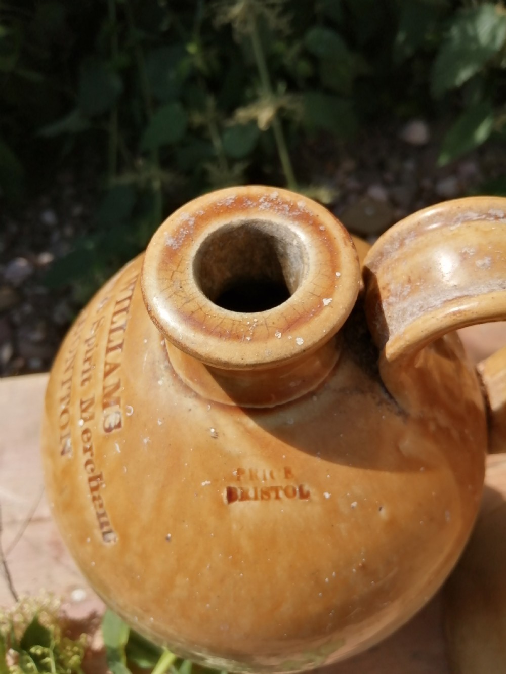 2 Devon stoneware Victorian wine or spirit jugs View VII