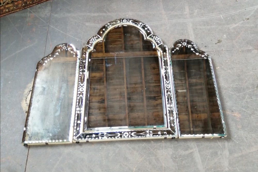 Art Deco tryptic mirror View VI