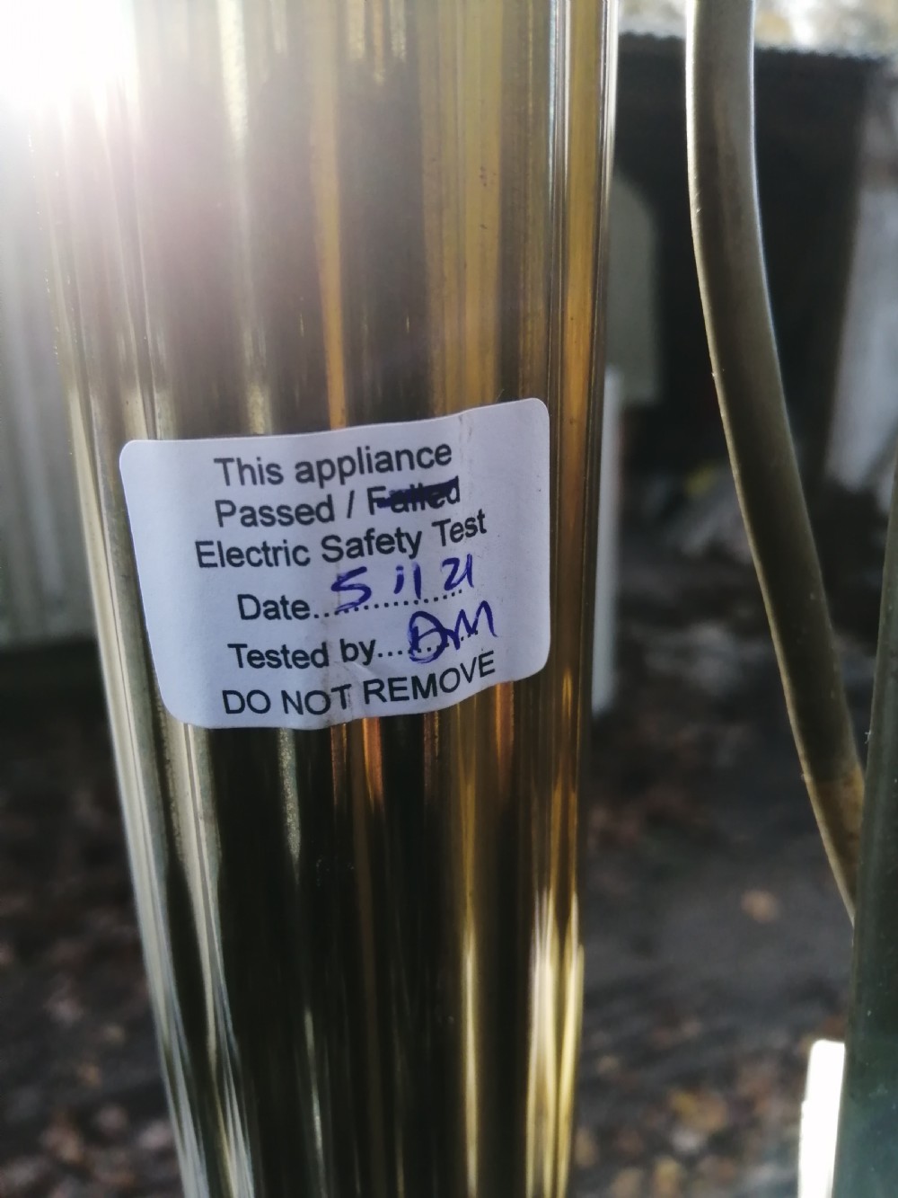 An antique brass Corinthian column standard lamp  View VII