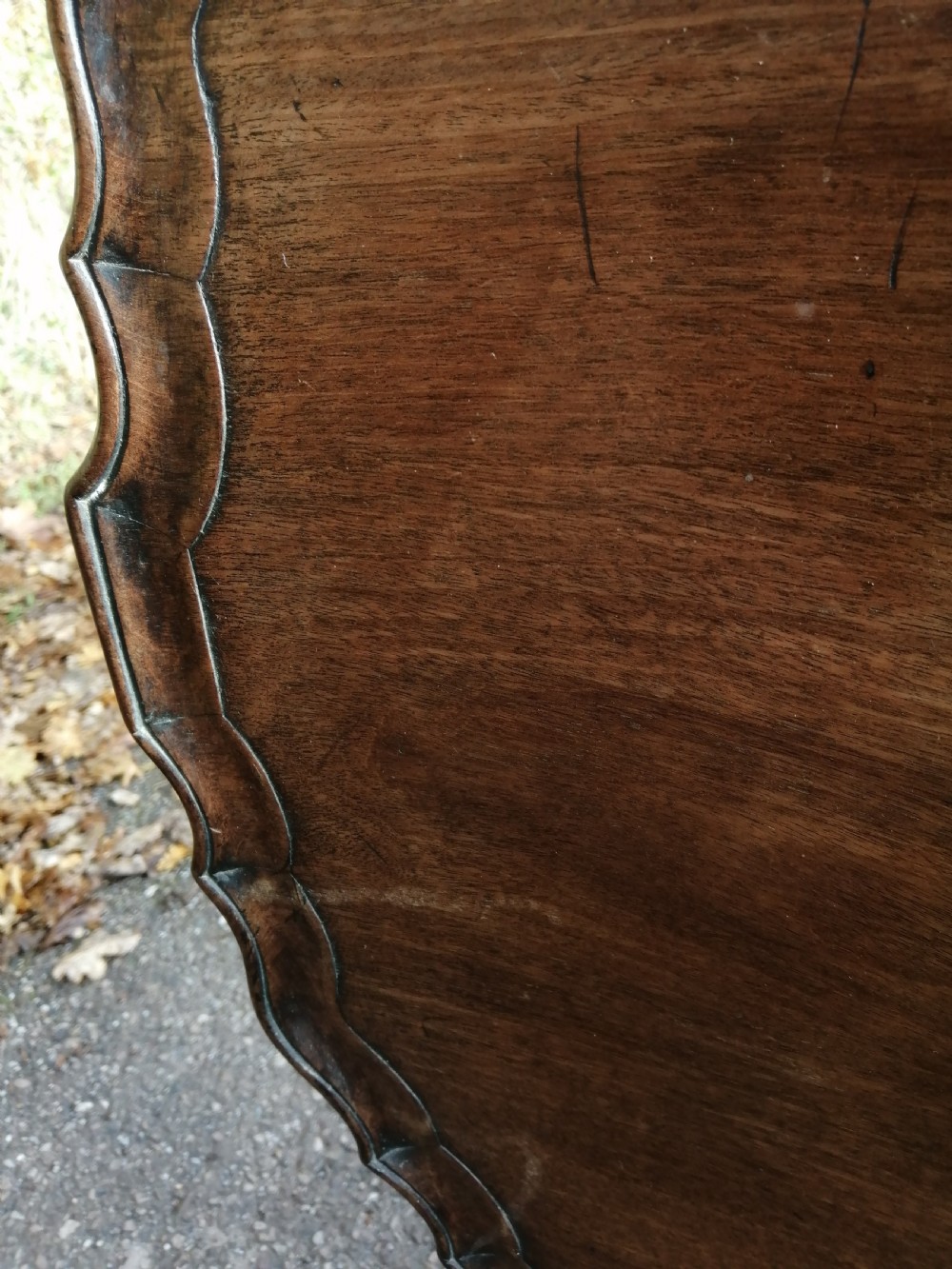  fine 18c carved Irish coffee table. View X