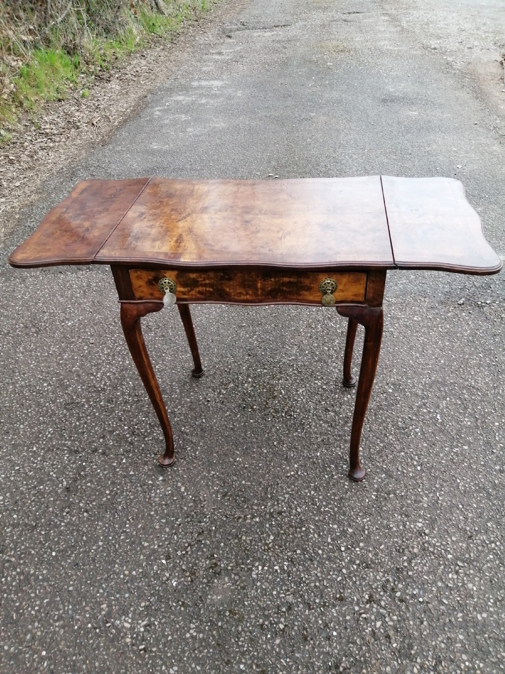 Antique Walnut drop leaf side table.
