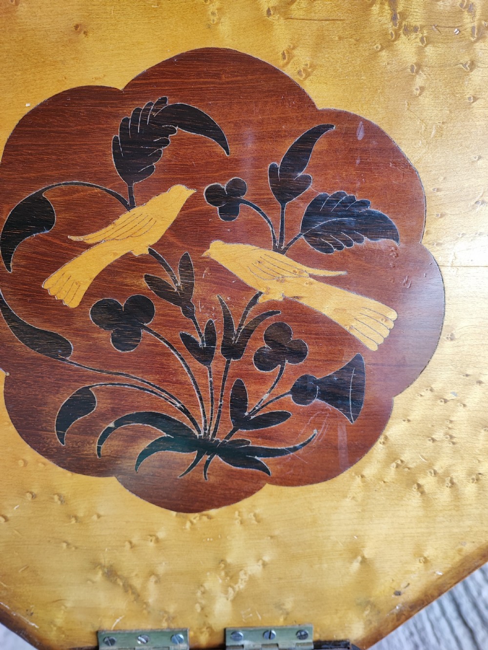 Victorian rosewood and Birdseye maple trumpet workbox.  View VI