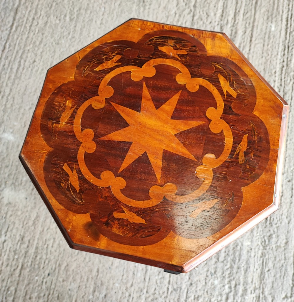 Victorian rosewood and Birdseye maple trumpet workbox.  View VIII