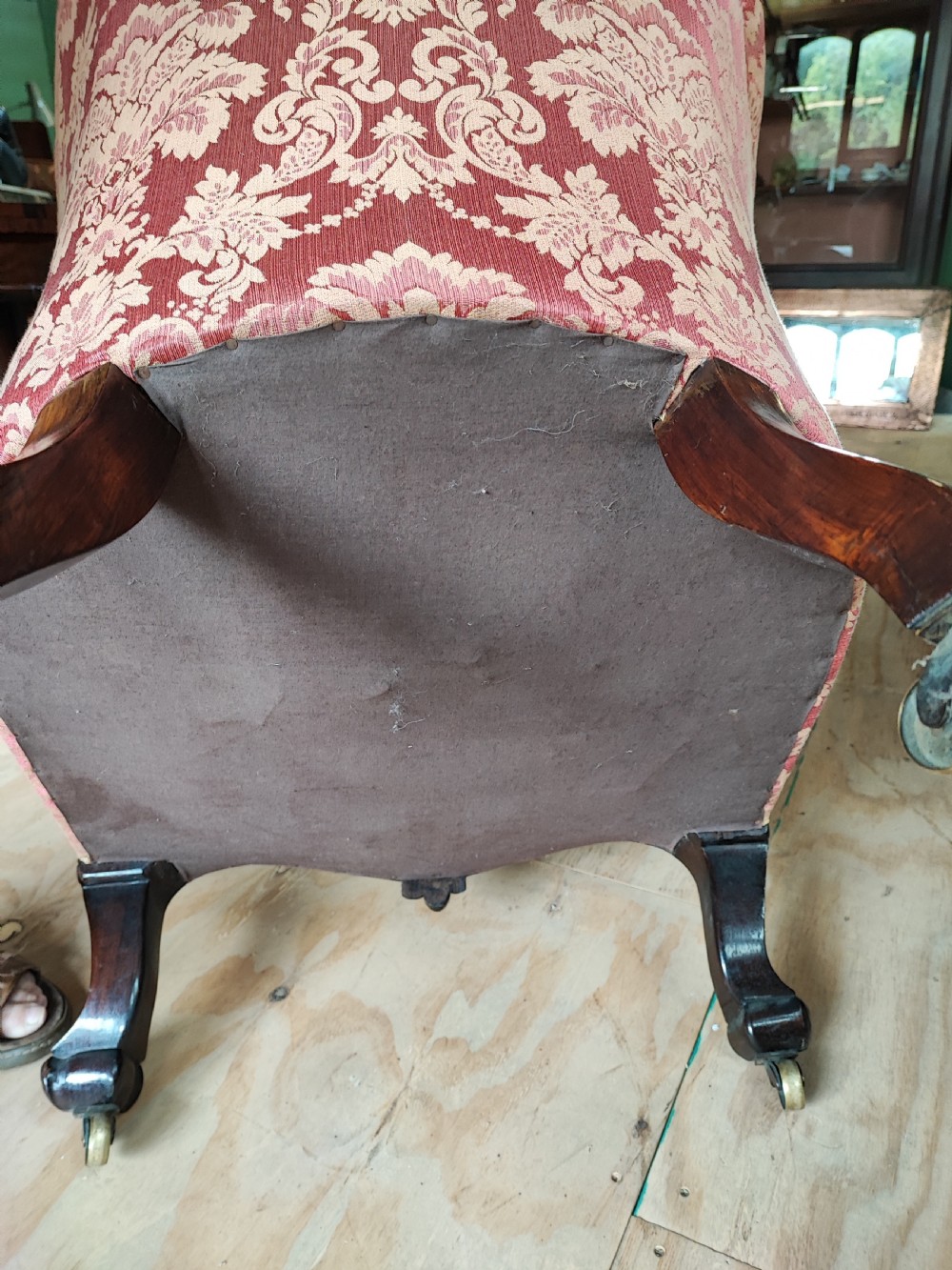 Fine Victorian rosewood armchair. View VI