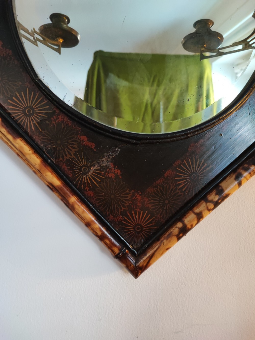Victorian bamboo and lacquered wall mirror, View IV