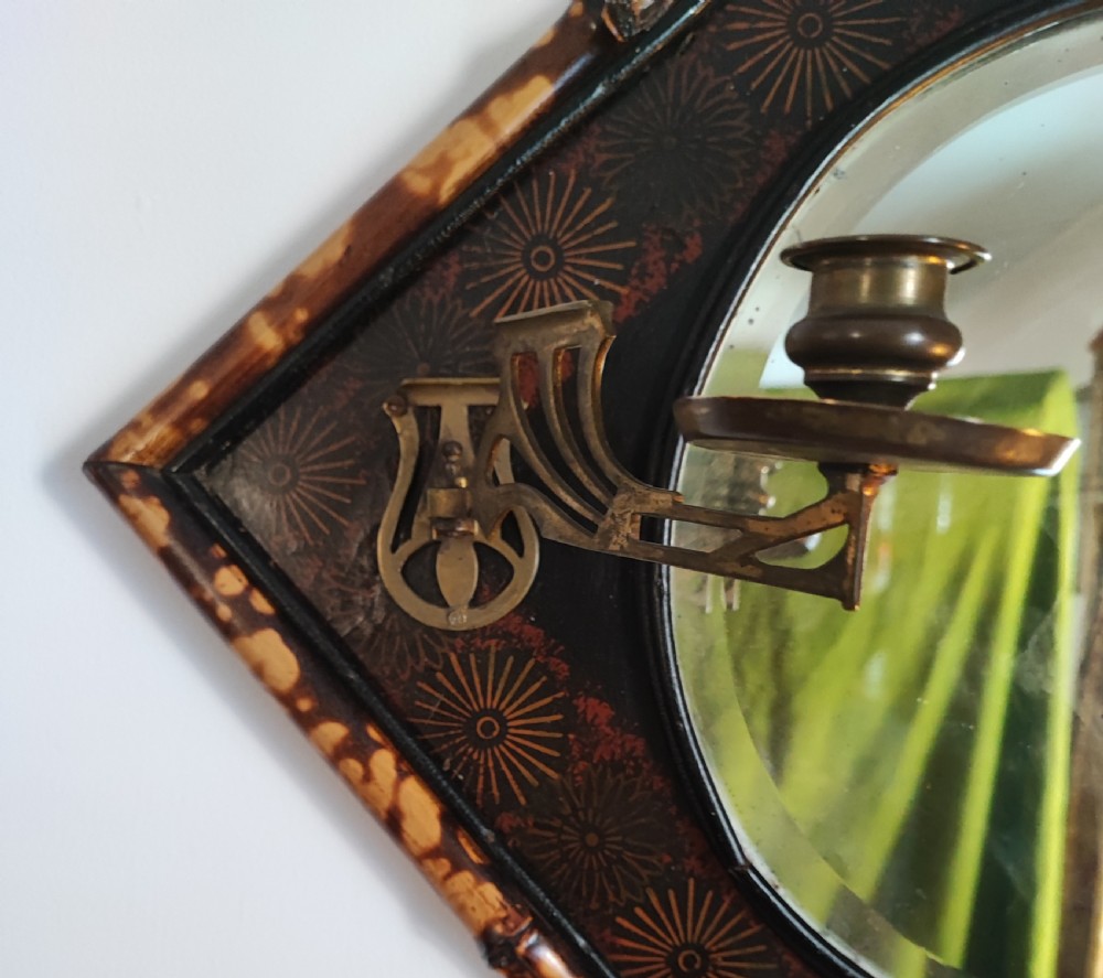 Victorian bamboo and lacquered wall mirror, View VI