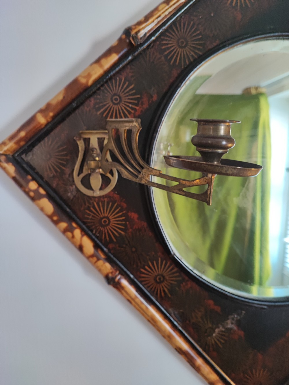 Victorian bamboo and lacquered wall mirror, View VIII