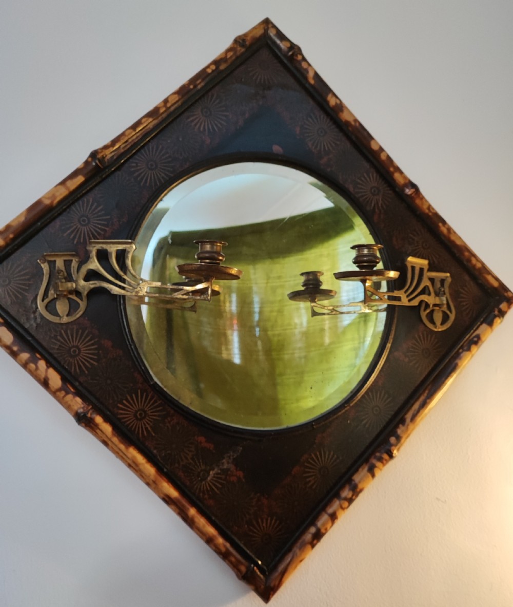 Victorian bamboo and lacquered wall mirror, View IX