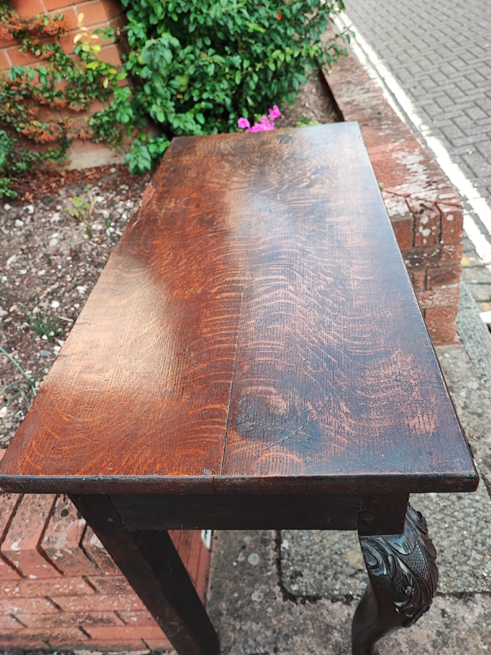 Georgian,Irish oak console table. View X