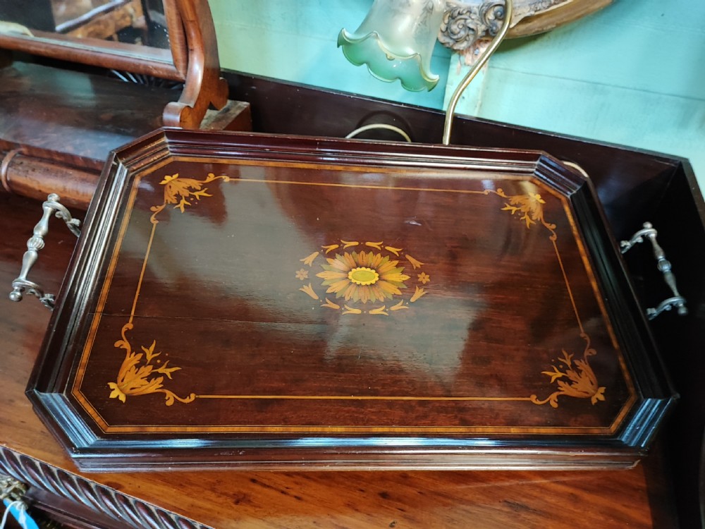 Edwardian inlaid tray.