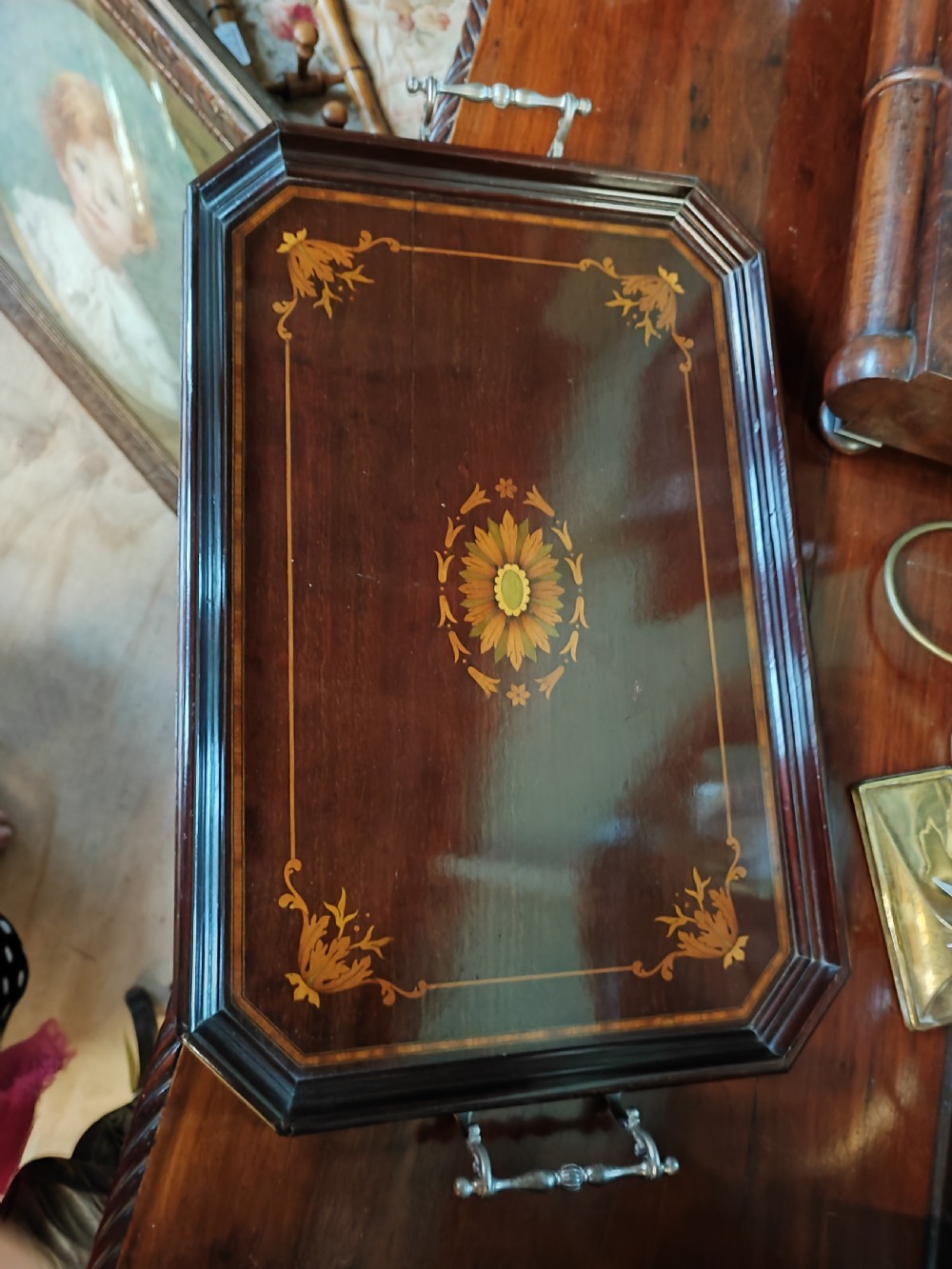 Edwardian inlaid tray. View II
