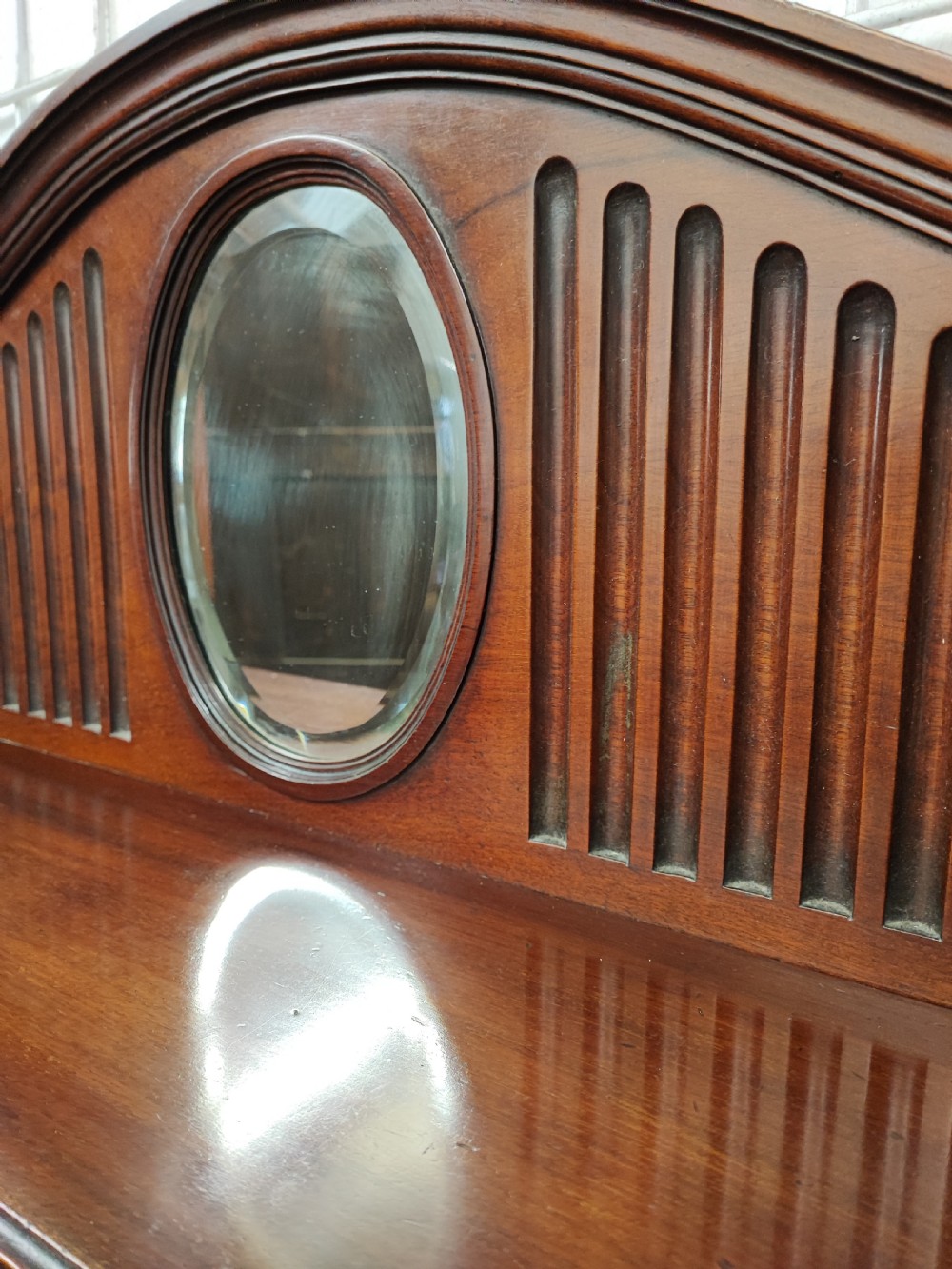 A fine Edwardian mahogany side cabinet, open bookcase. View II