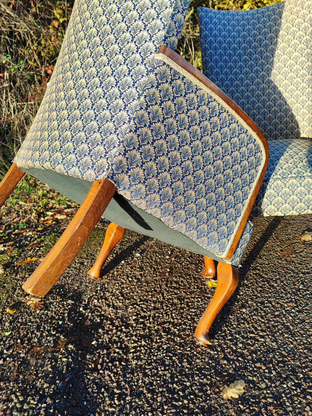 A pair of art deco upholstered armchairs. View XII