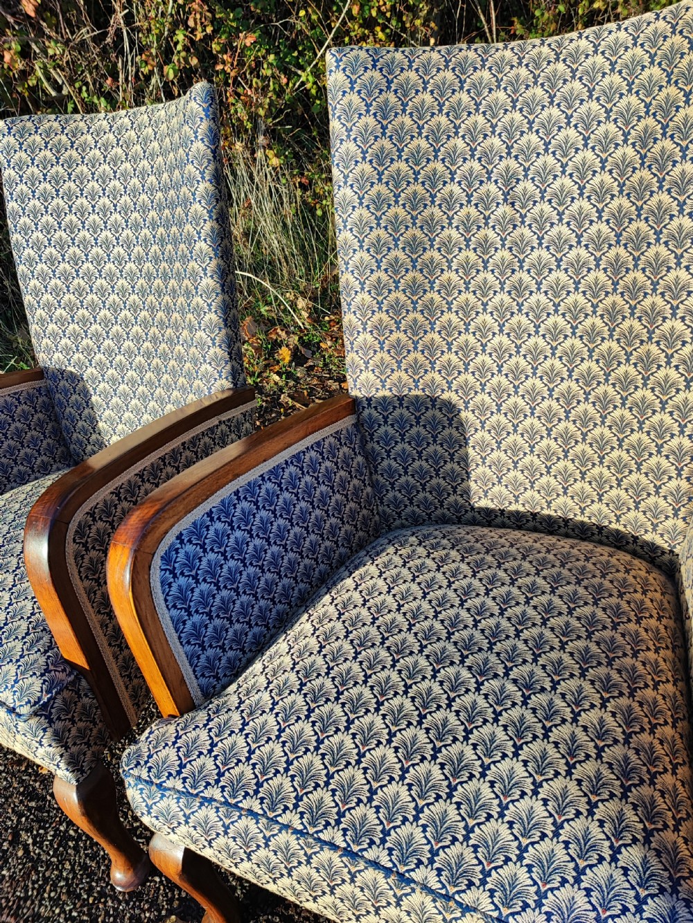 A pair of art deco upholstered armchairs. View XIII