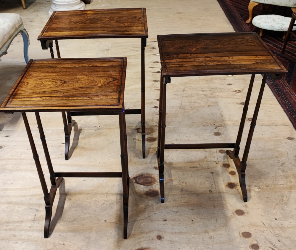 Fine nest of 3 Regency rosewood tables.