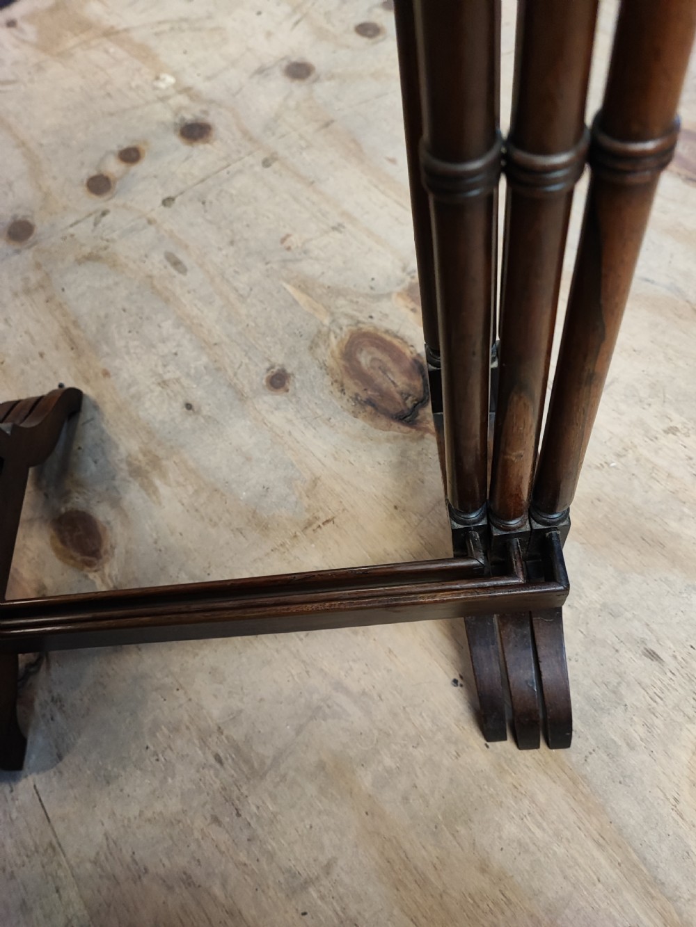 Fine nest of 3 Regency rosewood tables. View III