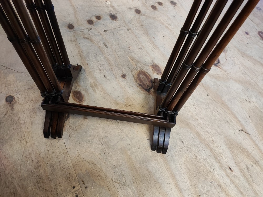 Fine nest of 3 Regency rosewood tables. View IV