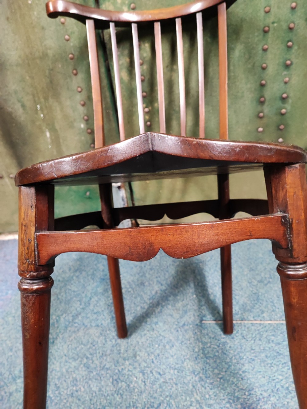 Unusual, Art's and crafts carved walnut child's chair. View III