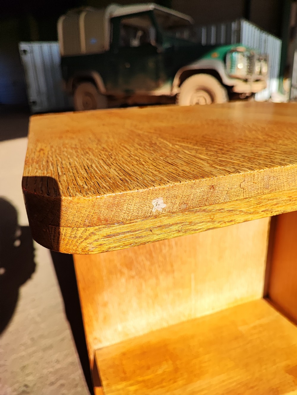 Art Deco oak book or lamp table in the Heals style. View VI