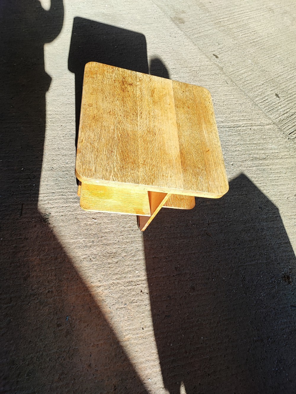 Art Deco oak book or lamp table in the Heals style. View VII
