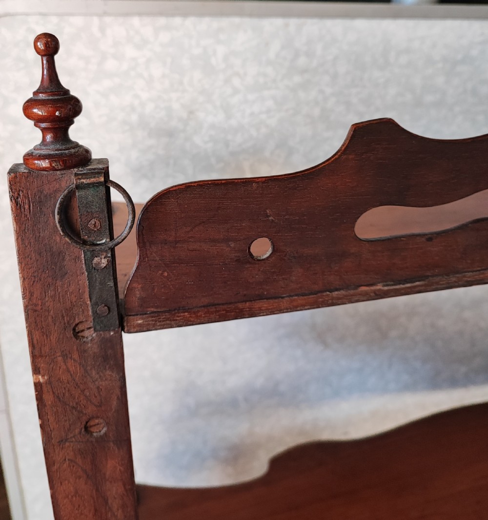 Victorian walnut hanging shelves. View X