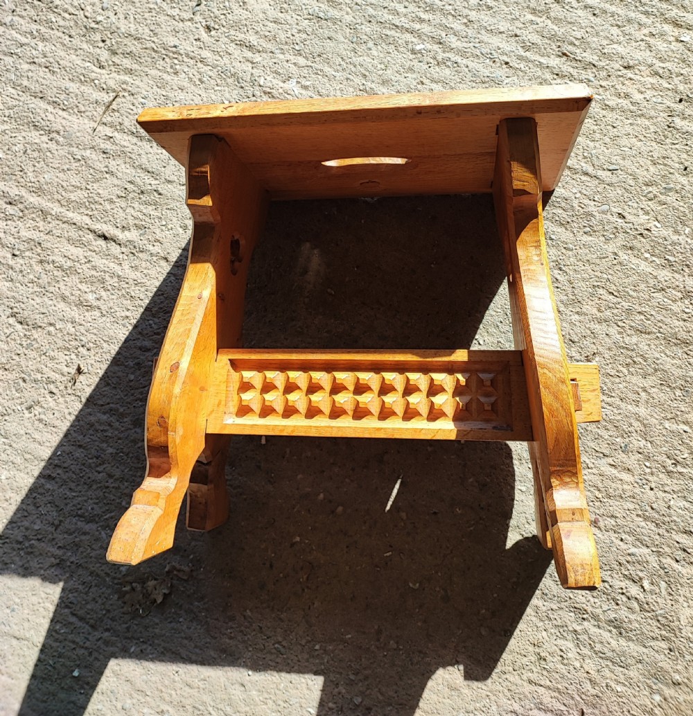 Cotswold Oak trestle end stool  View IV