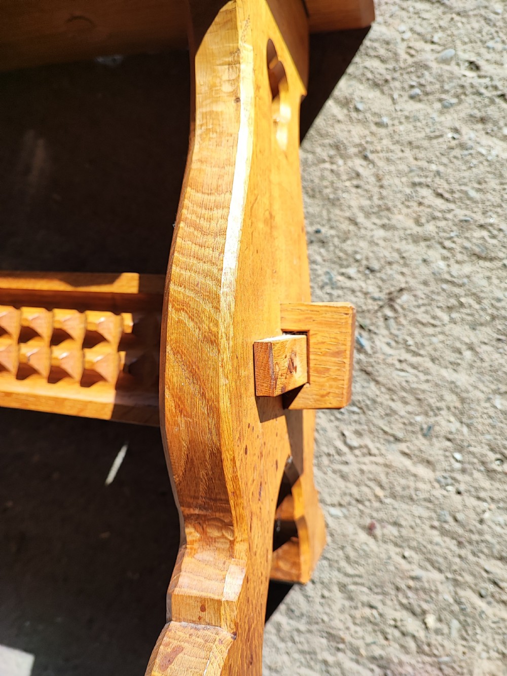 Cotswold Oak trestle end stool  View VI