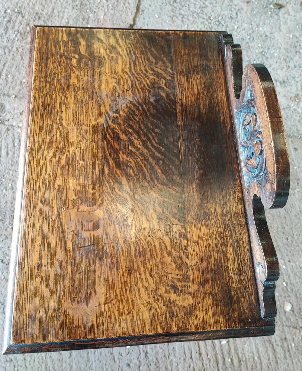 Victorian (Green Man ) carved oak side table. View VI