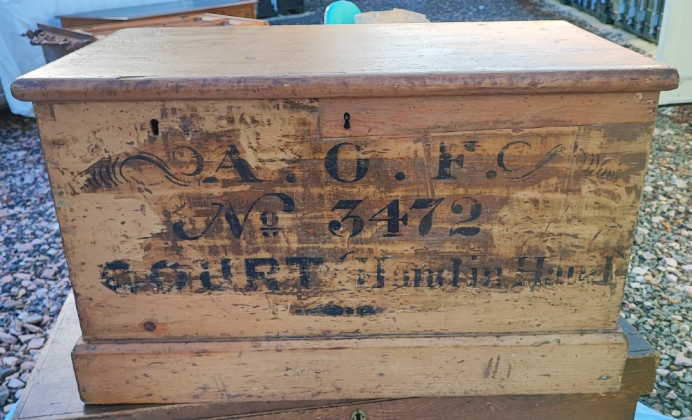 Regency pine barristers document trunk  View XIII