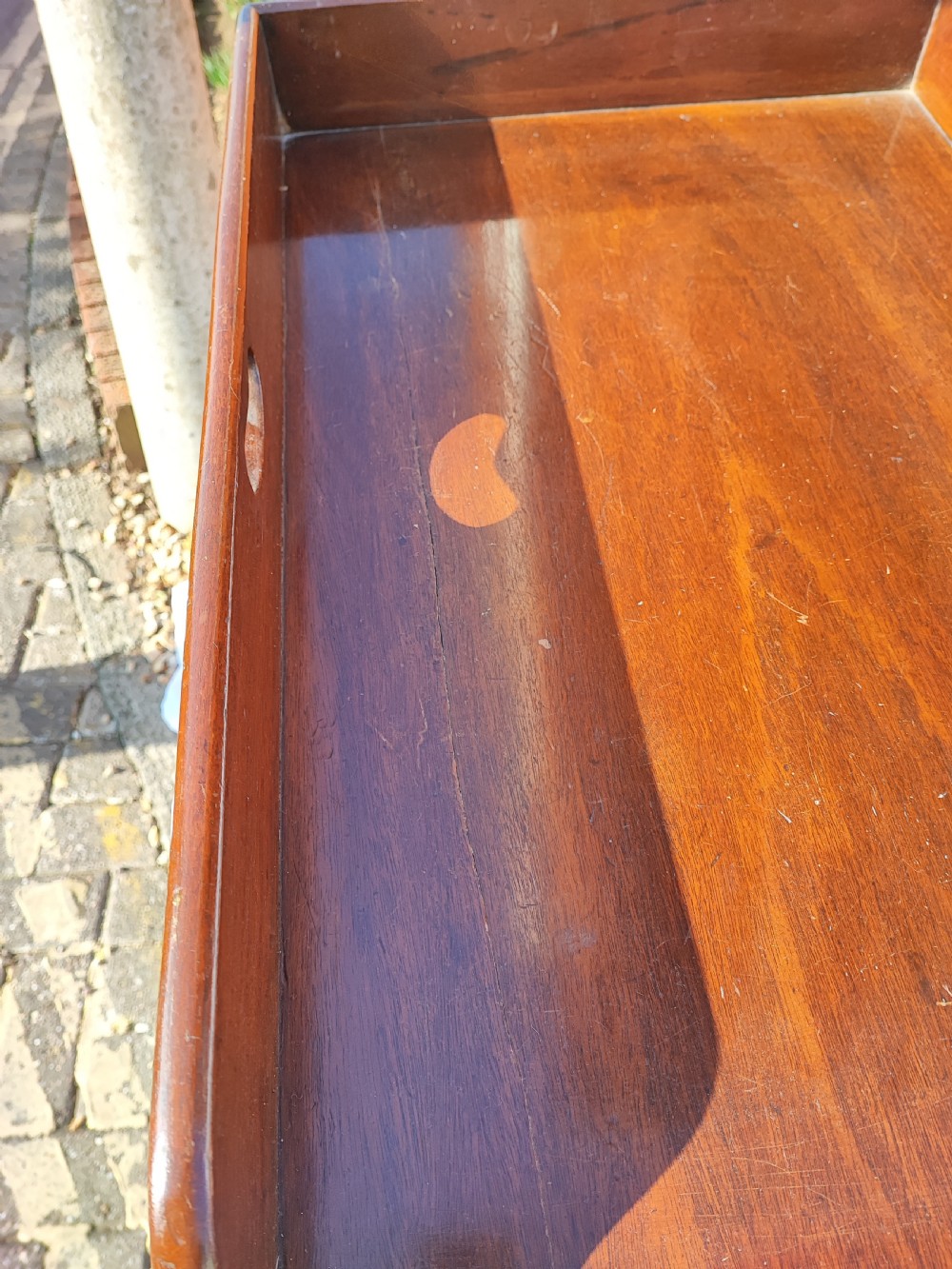 Regency mahogany butler's tray on stand. View VIII