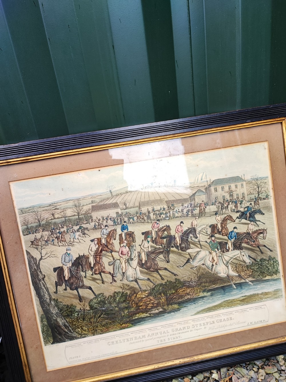 1841 coloured engraving of the Cheltenham festival race in original frame. View VII