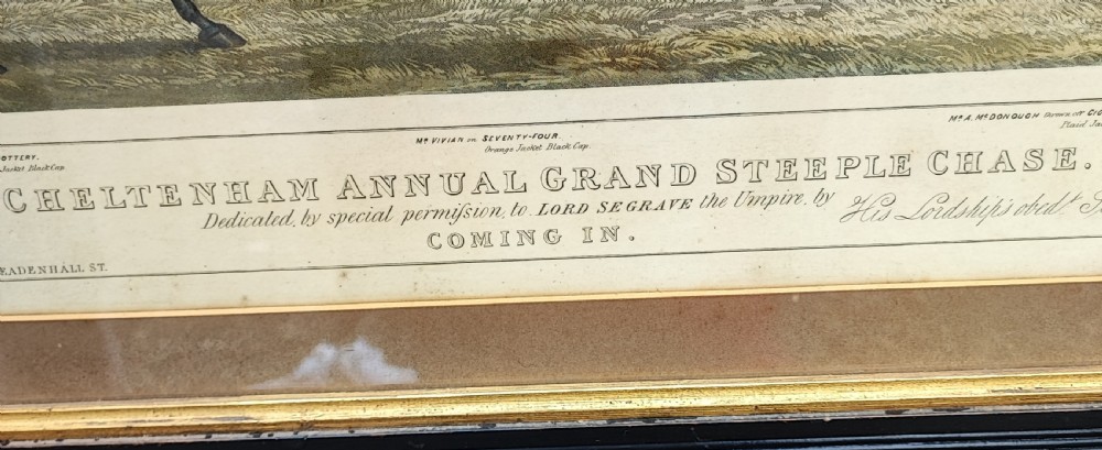 Coloured engraving of the Cheltenham festival race dated 1841. View III