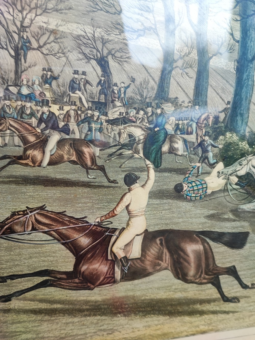 Coloured engraving of the Cheltenham festival race dated 1841. View IV
