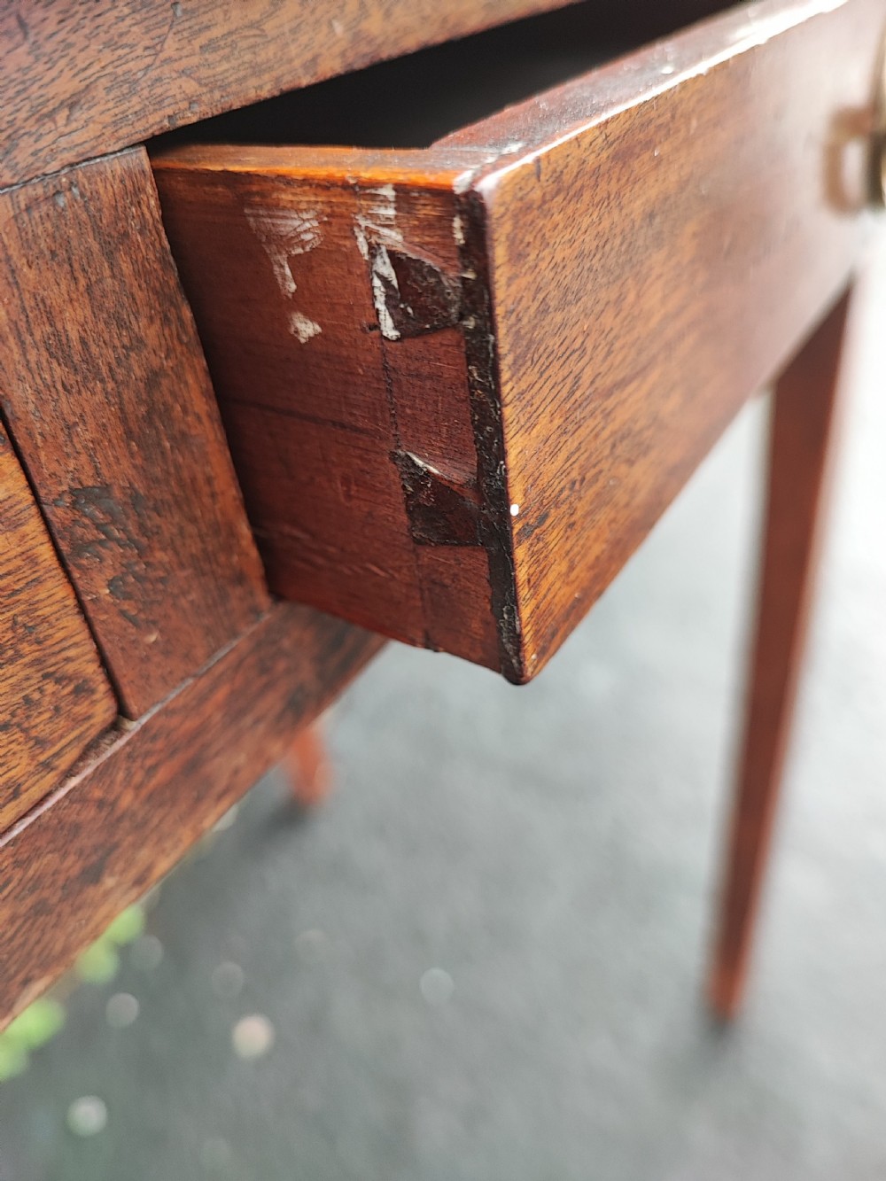 A George III mahogany 2 drawer side table. View V
