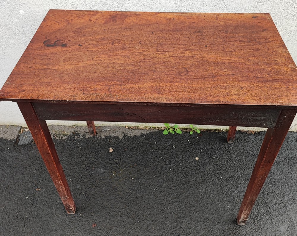 A George III mahogany 2 drawer side table. View VIII