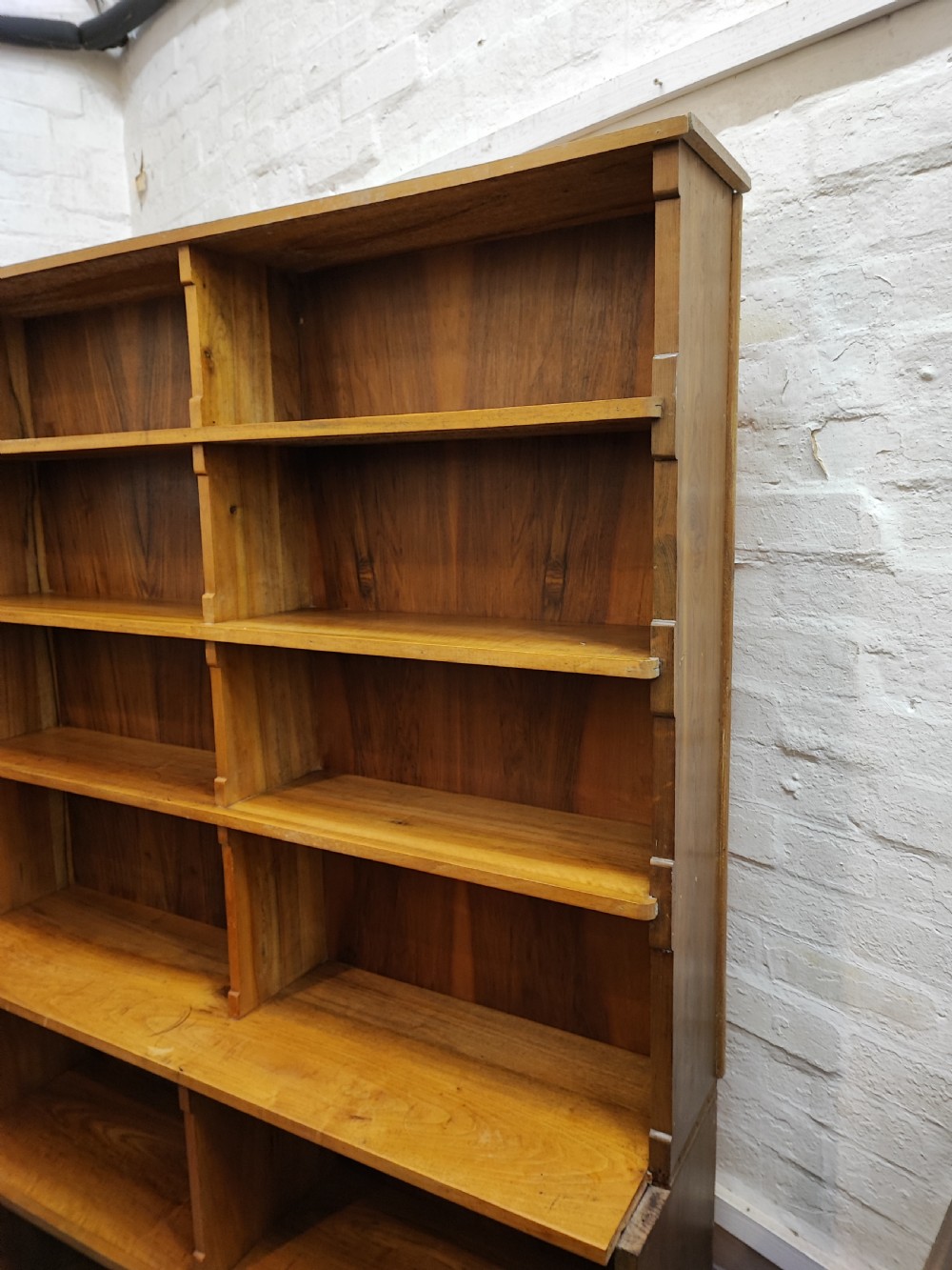 Antique walnut open bookcase. View II