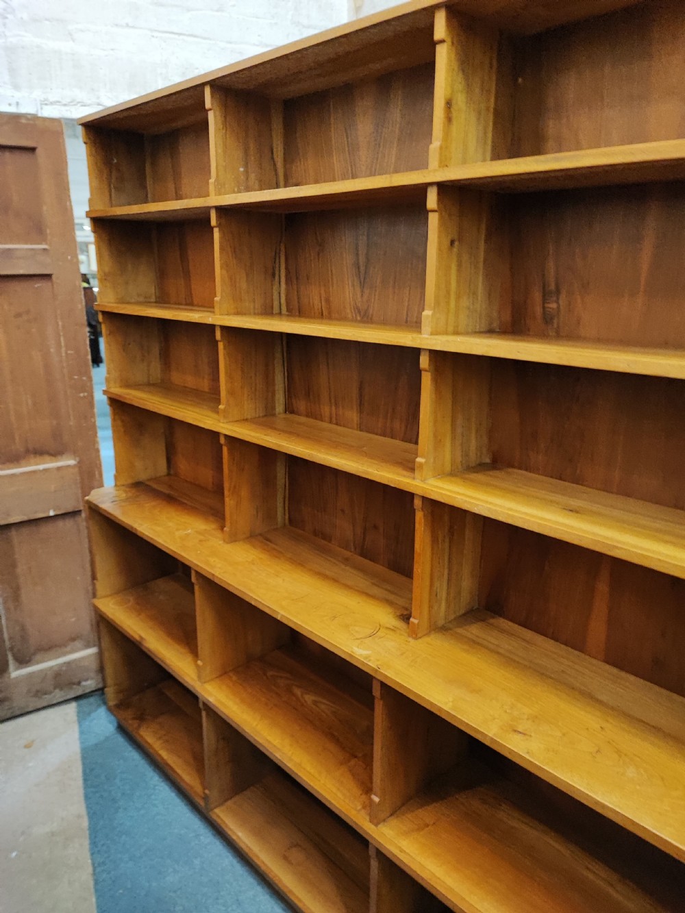 Antique walnut open bookcase. View IV