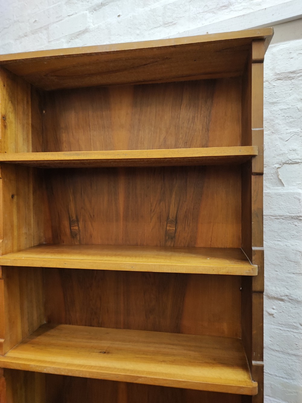 Antique walnut open bookcase. View IX