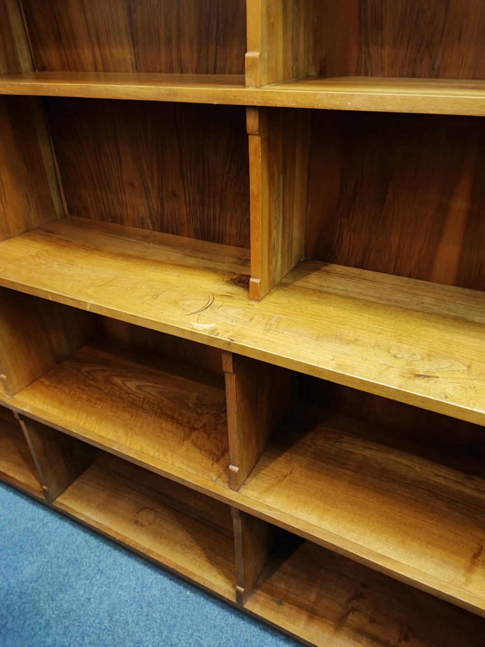Antique walnut open bookcase. View X