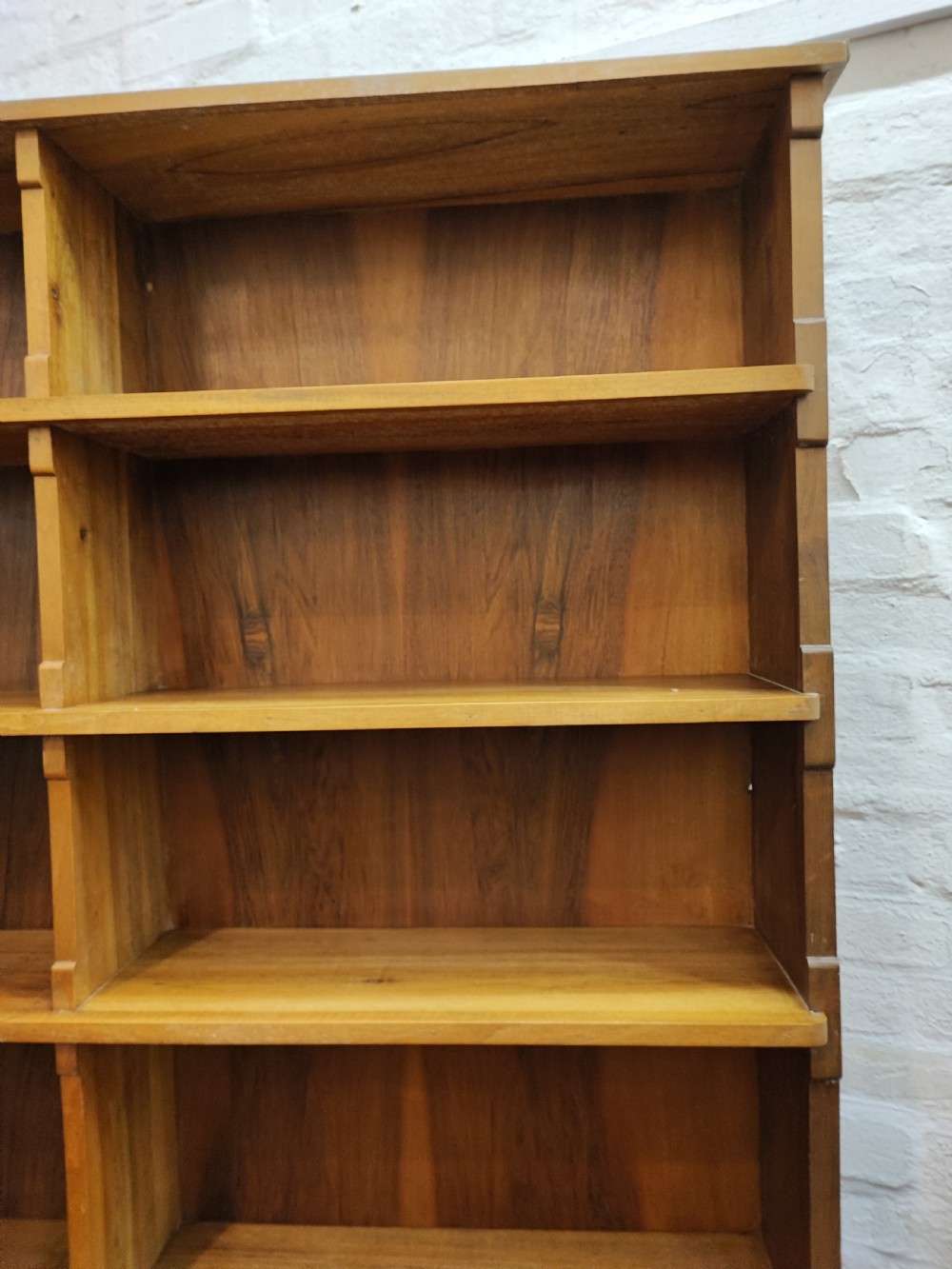 Antique walnut open bookcase. View XI