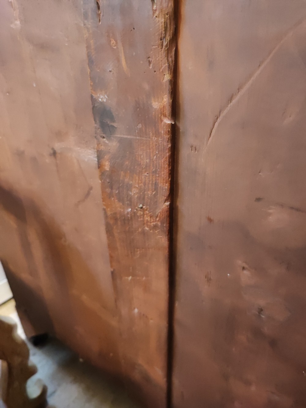 Antique French oak chest of drawers with writing slide. View III