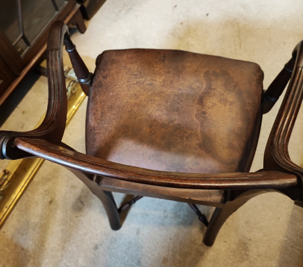 Regency mahogany desk armchair. View II