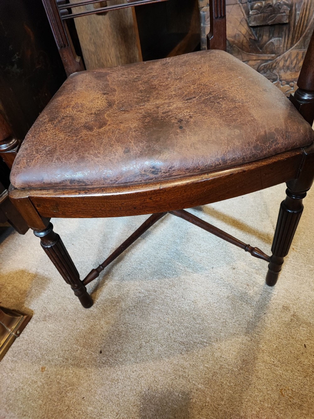 Regency mahogany desk armchair. View VIII
