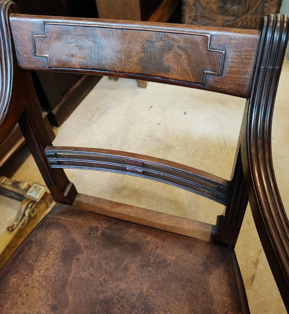 Regency mahogany desk armchair. View X