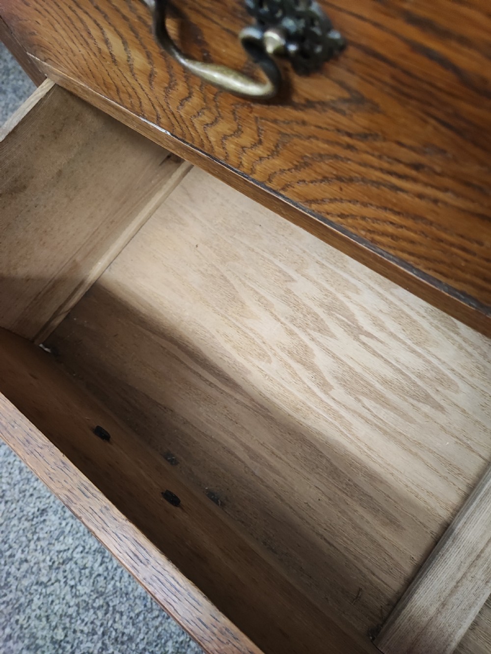 Antique light oak chest of drawers. View VI