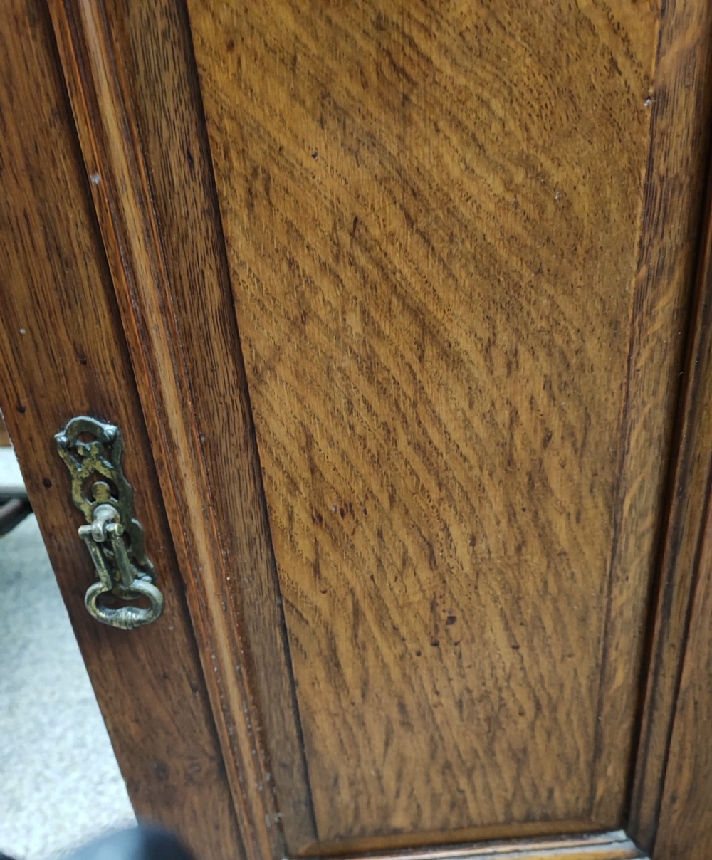 A fine burr Oak bedside cabinet. View III